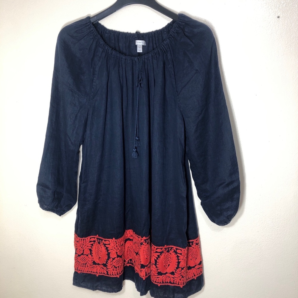 J Crew Linen Tunic Top - Picture 1 of 8